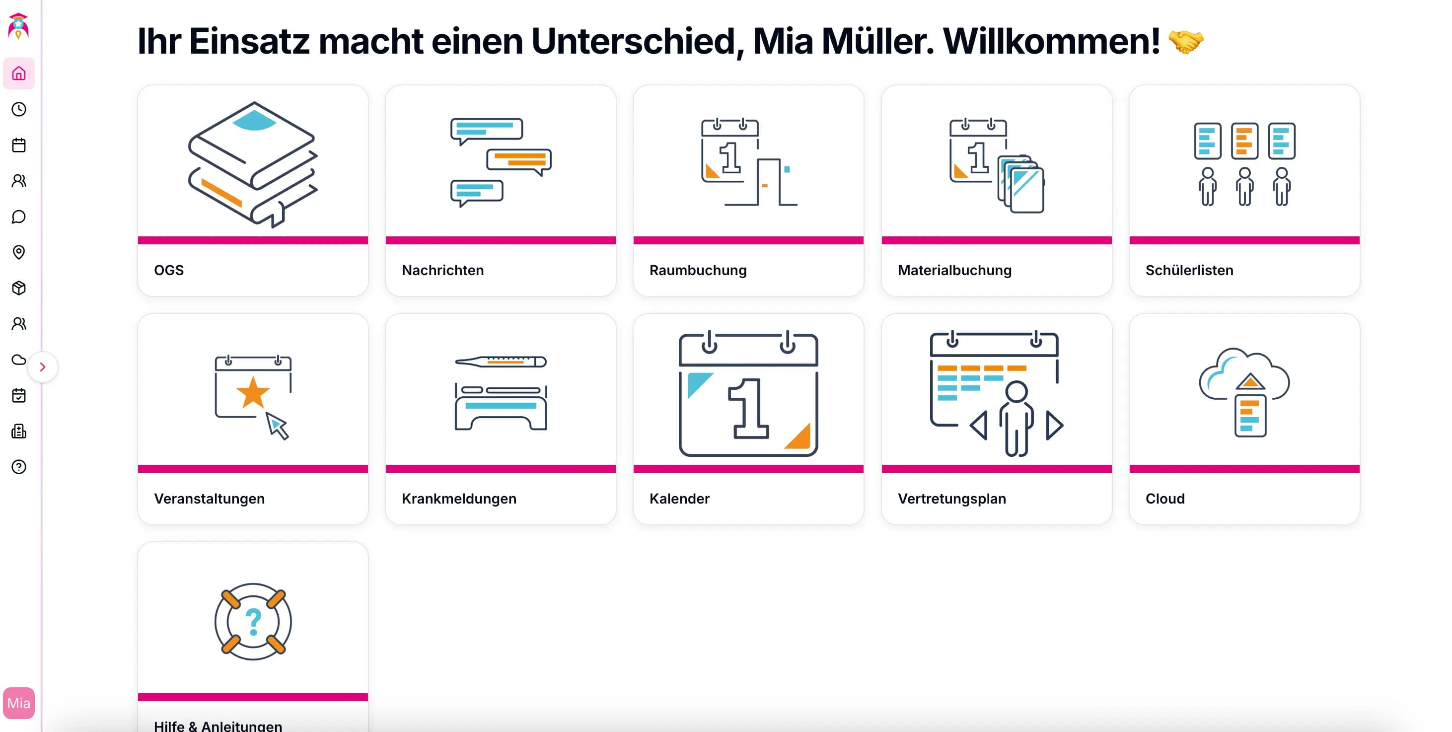 schoolboost OGS-Verwaltung – zentrale Ansicht aller Nachmittagsgruppen
