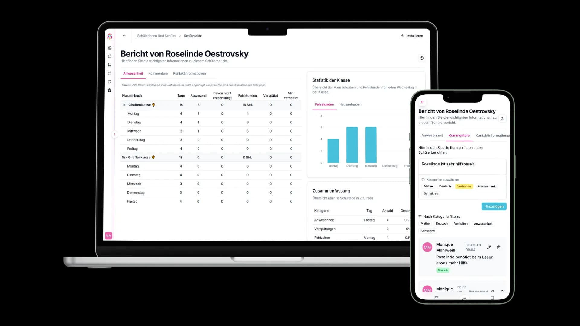 schoolboost digitale Schülerakte Software für Grundschulen - Sichere zentrale Verwaltung von Schülerdaten und Dokumentation