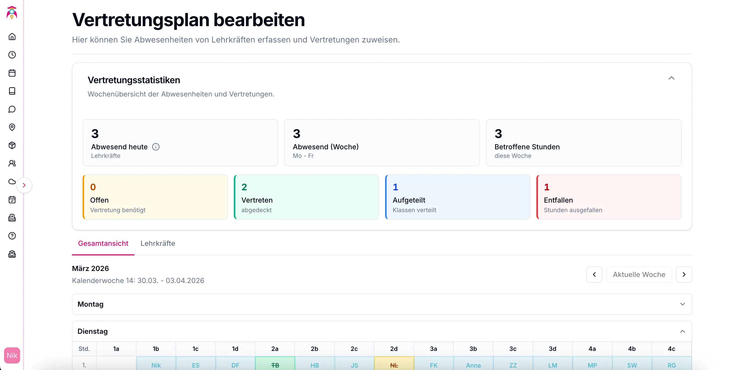 schoolboost digitaler Vertretungsplan – Übersicht aller Vertretungen an einem zentralen Ort