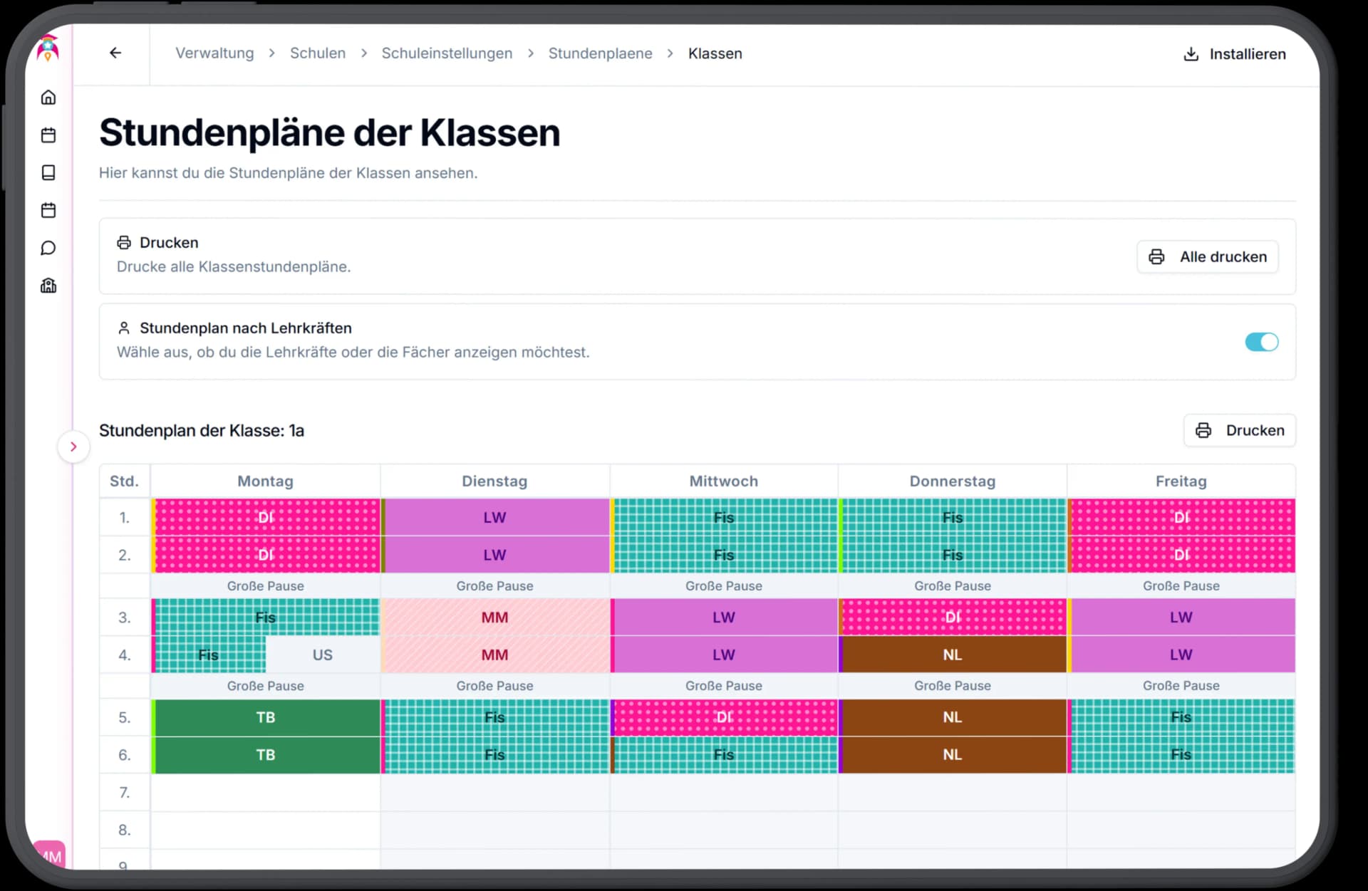 schoolboost digitale Stundenplanung Software für Grundschulen - Zeitersparnis durch automatisierte Stundenplan-Erstellung